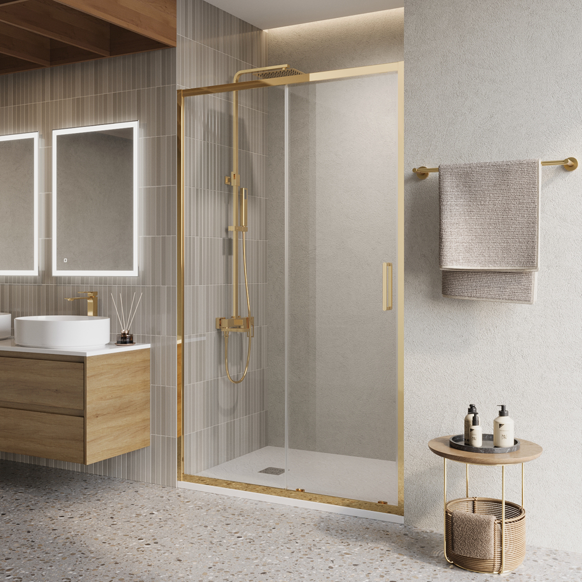 купить Дверь в проём BelBagno LUCE-BF-1-120-C-ORO 