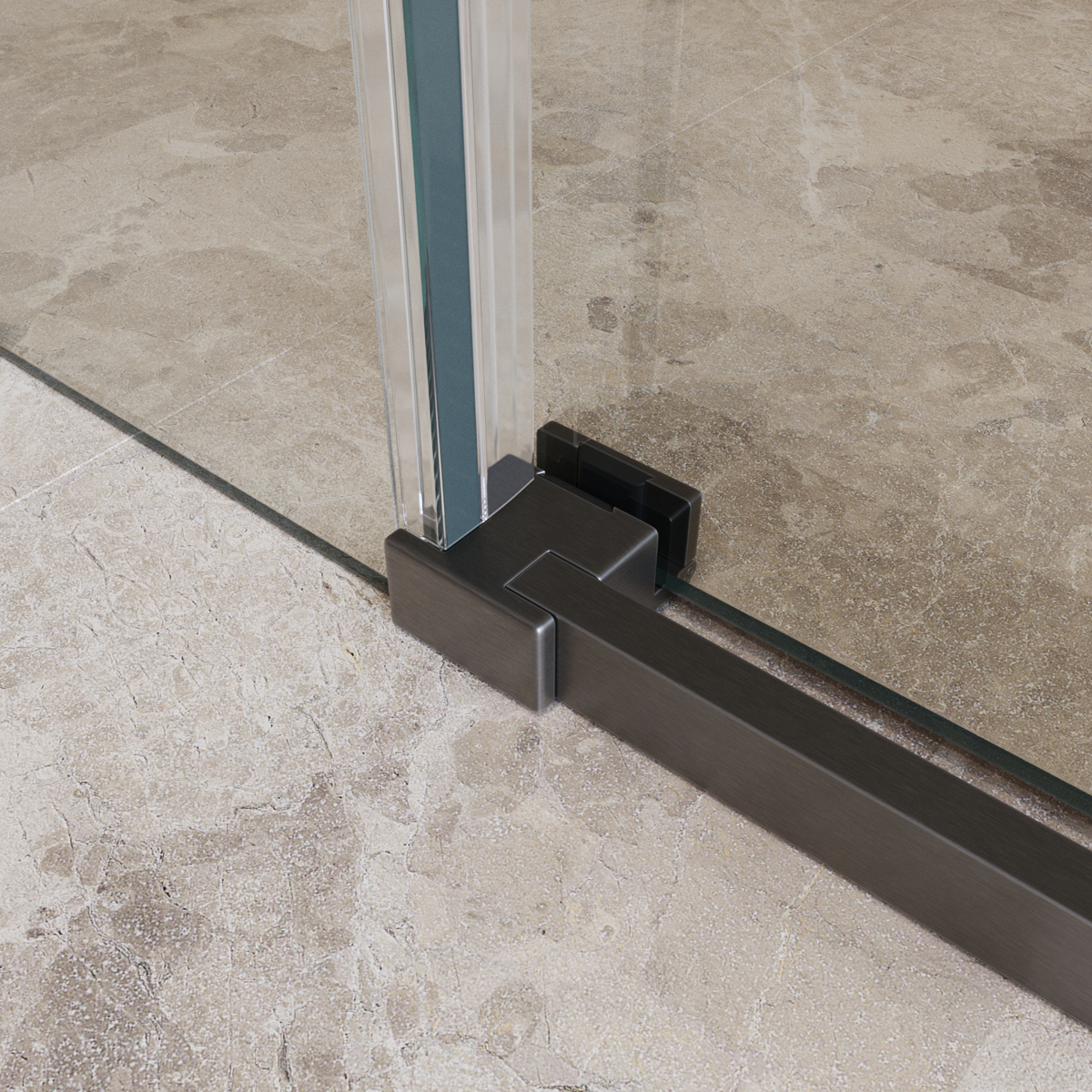 Душевая дверь шириной 110см BelBagno SOFT_CLOSE-1-BF-1-110-C-GM профиль оружейная сталь, стекло прозрачное