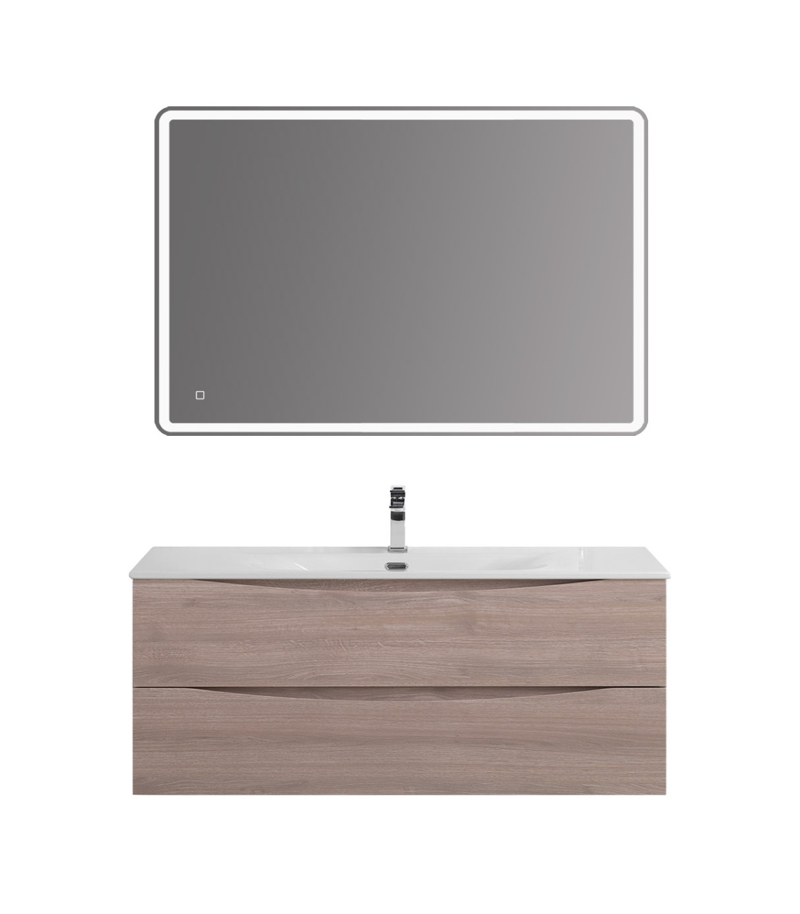 Тумба с раковиной подвесная BelBagno MARINO-CER-N-1200-2C-SO-RG-P Rovere Grigio, раковина белая BB-8099-120