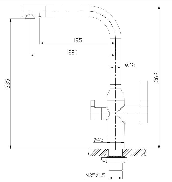 Смеситель для кухни с краном для питьевой воды Belbagno BB-LAM57-IN