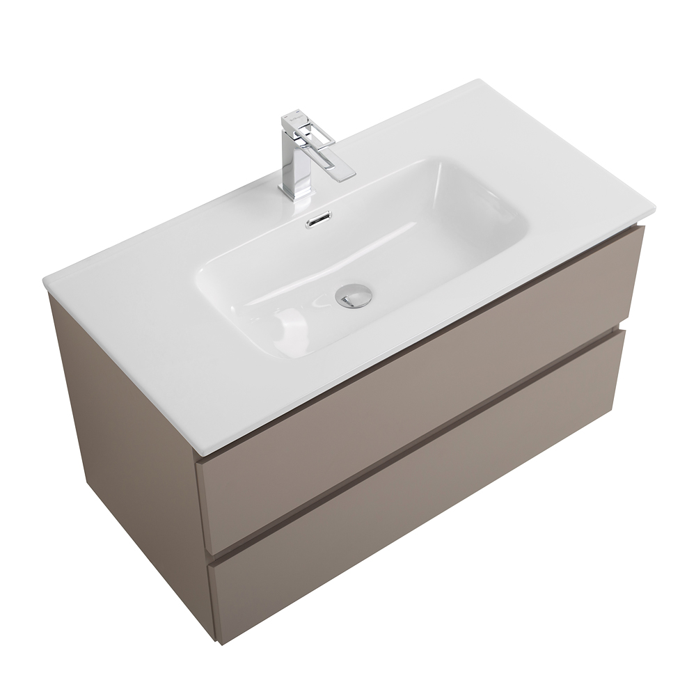 Тумба с раковиной подвесная BelBagno KRAFT-900-2C-SO-CO Бежевый матовый, раковина белая BB900ETL