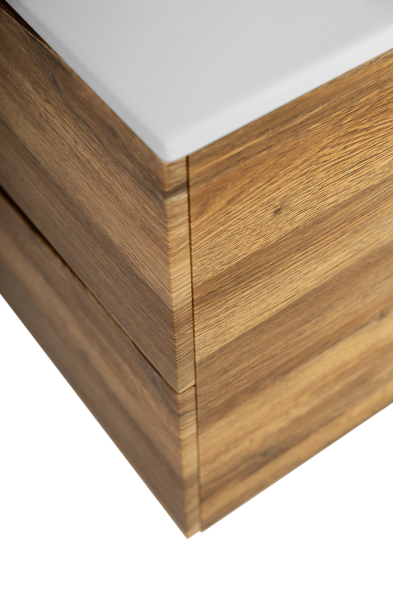 Тумба с раковиной подвесная BelBagno MARINO-CER-MINI-1000-2C-SO-RR-P Rovere Rustico, раковина белая BB-8099-3-100