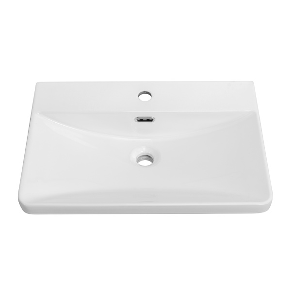 Подвесная тумба с раковиной Belbagno DUE 60 см., Bianco Lucido, DUE-600-2C-SO-BL-P + BB-8076-3-60