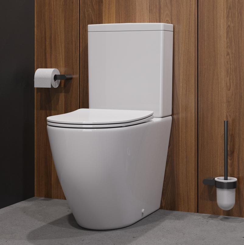 Унитаз-компакт CEZARES STYLUS CZR-538-CP-TOR/SC безободковый с сиденьем и смывом TORNADO