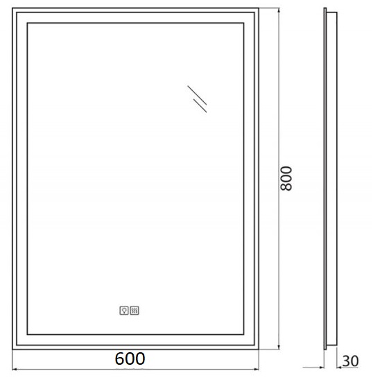 Зеркало BelBagno SPC-GRT-600-800-LED-TCH-WARM