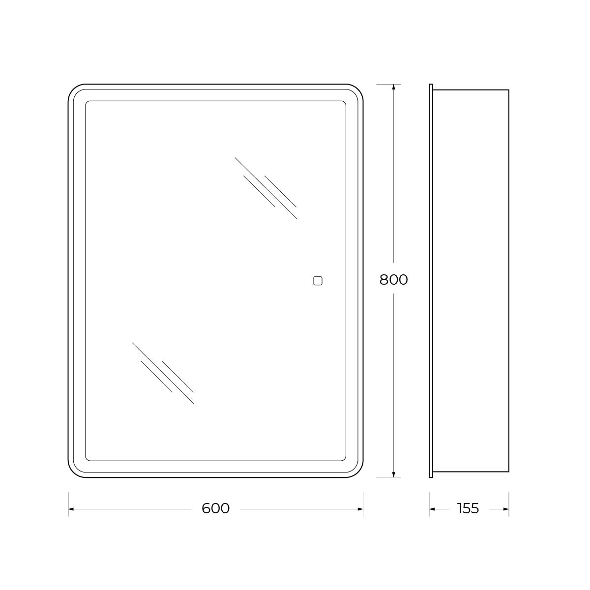 Зеркальный шкаф BelBagno Marino SPC-MAR-600/800-1A-LED-TCH