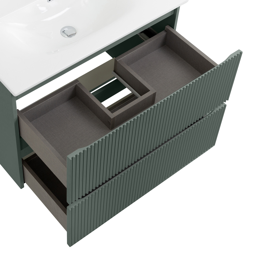 Тумба с раковиной подвесная BelBagno UNO-800-2C-SO-VO Еловый матовый, раковина белая BB-8099-80