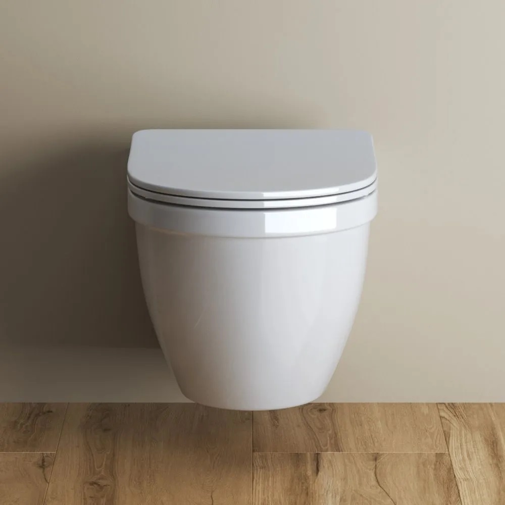 Унитаз подвесной безободковый c сиденьем BelBagno LOTO BB070CHR/SC