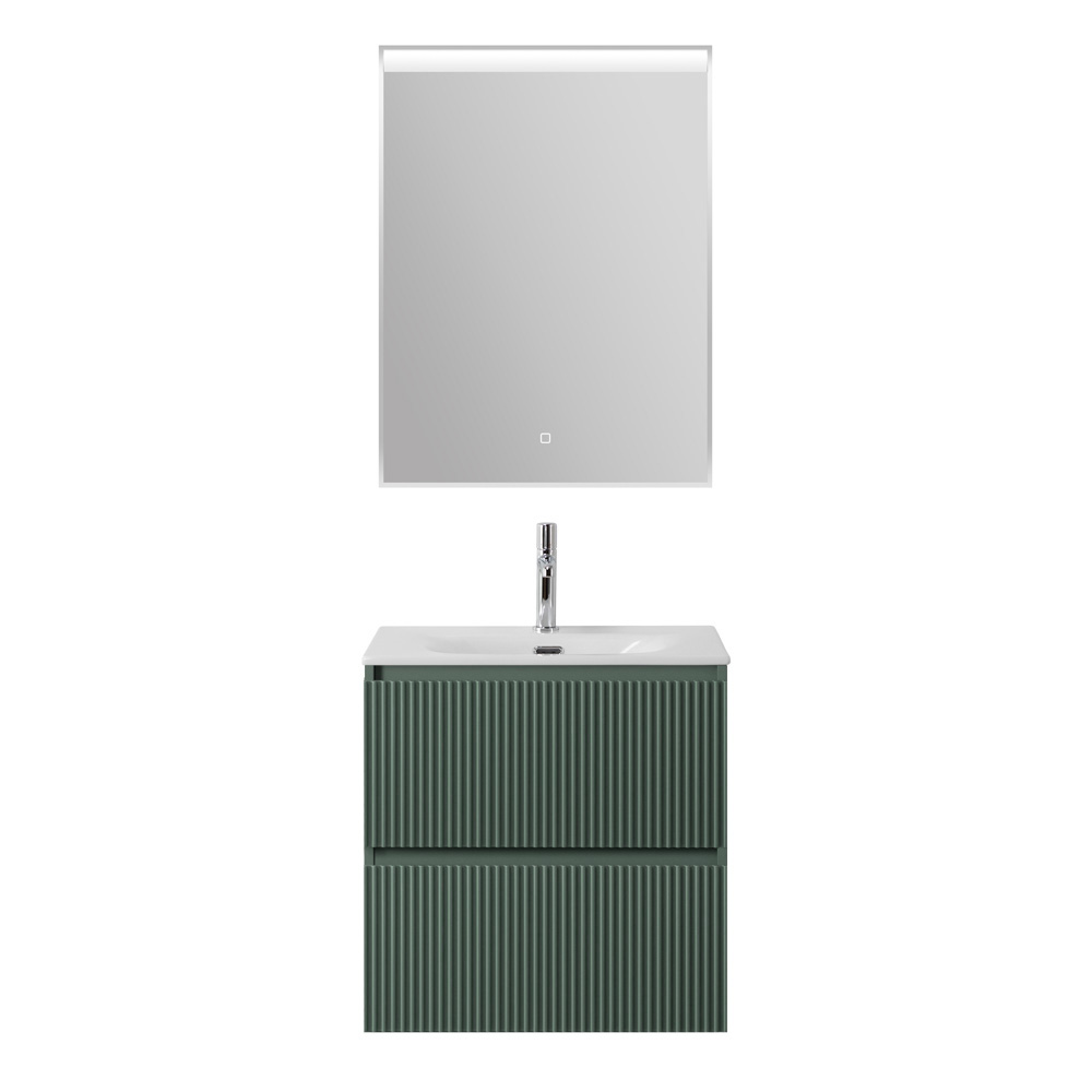 Тумба с раковиной подвесная BelBagno UNO-600-2C-SO-VO Еловый матовый, раковина белая BB-8099-60
