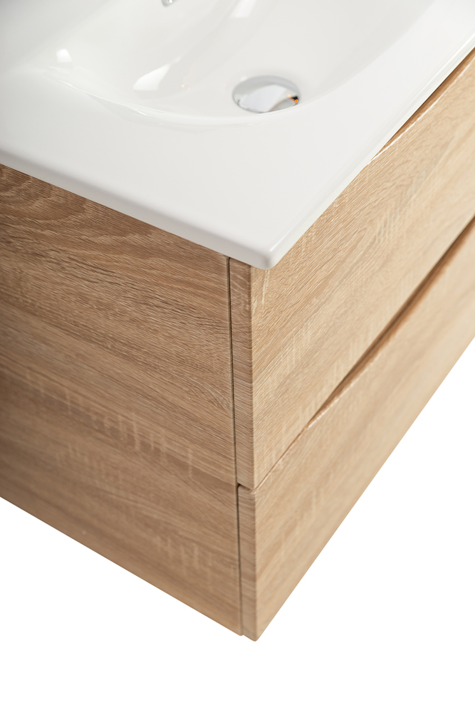Тумба с раковиной подвесная BelBagno MARINO-CER-MINI-500-2C-SO-WO-P Rovere Bianco, раковина белая BB-8099-3-50