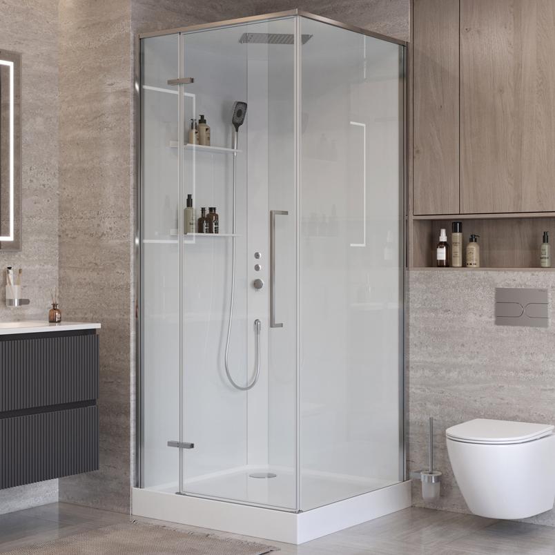 купить Душевая кабина BelBagno UNO-CAB-A-1-90-C-Cr-Bi-TOP-L, левосторонняя 