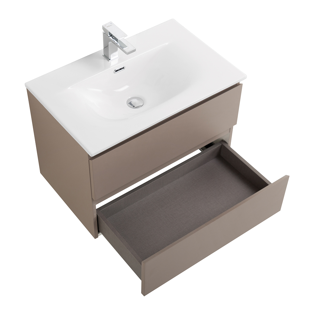 Тумба с раковиной подвесная BelBagno KRAFT-700-2C-SO-CO Бежевый матовый, раковина белая BB-8099-70