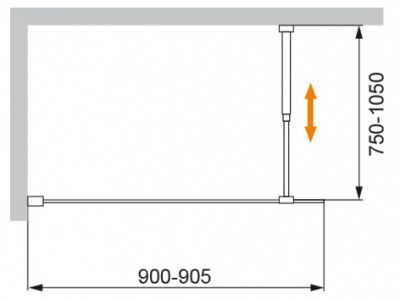 Шторка на ванну Cezares LIBERTA-V-1-90/155-C-Cr профиль хром, стекло прозрачное