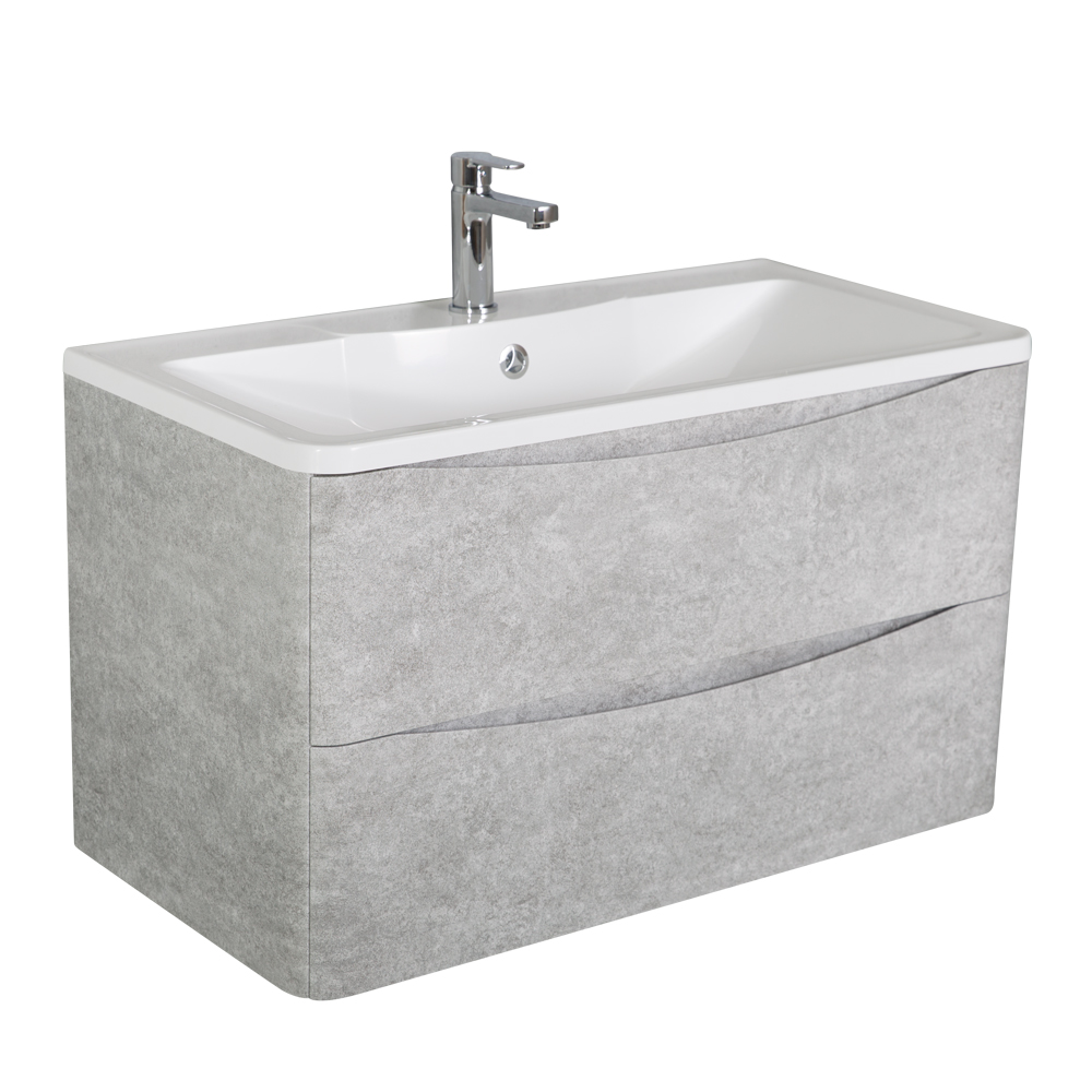 Мебель для ванной комнаты подвесная BelBagno ACQUA-800-2C-SO-CVG 80см Cemento Verona Grigio 