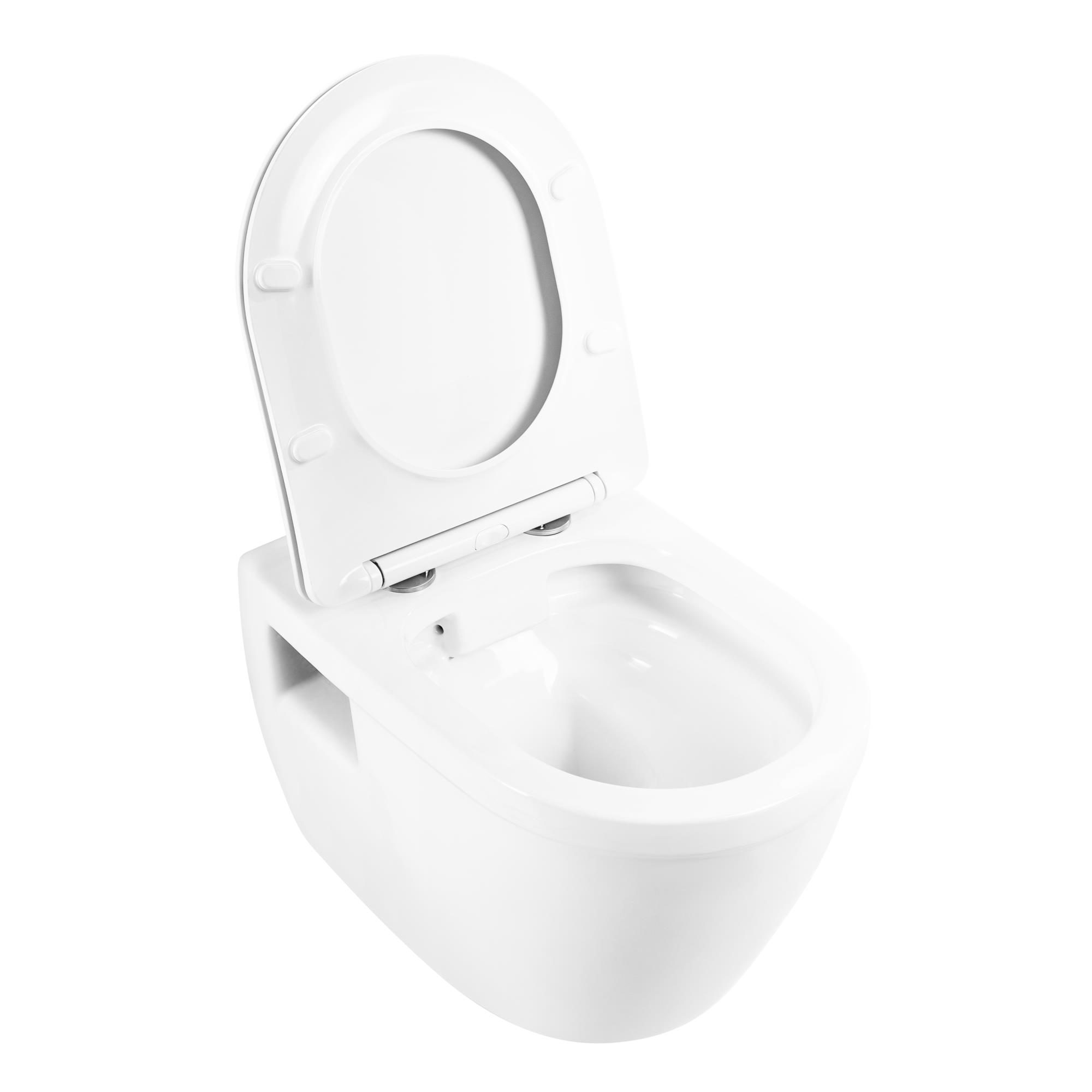 Унитаз подвесной безободковый c сиденьем BelBagno LOTO BB070CHR/SC