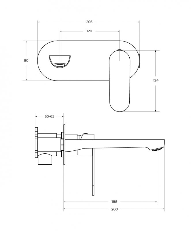 Смеситель для раковины встраиваемый CEZARES STYLUS-BLI1-IN-W0