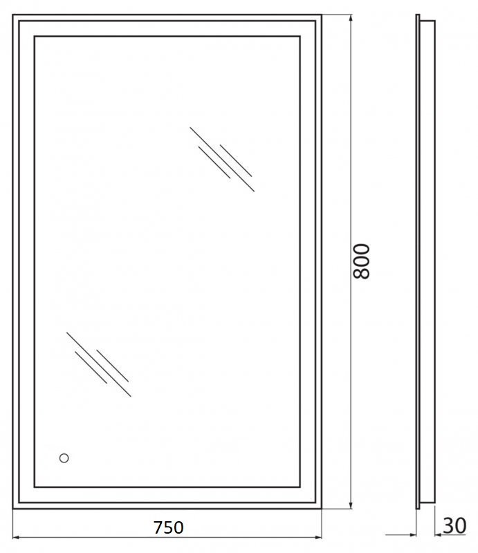 Зеркало BelBagno SPC-GRT-750-800-LED-TCH