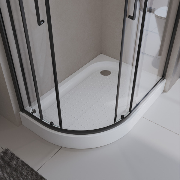 Акриловый поддон 120х80 правосторонний BelBagno TRAY-BB-RH-120/80-550-15-W-R с сифоном
