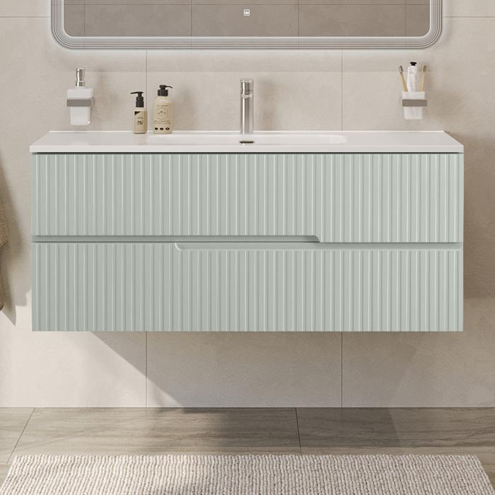 купить Тумба подвесная CEZARES DUET-N-1200-2C-SO-VPR-P с раковиной CZR-8095-120, зеленый жемчужный 
