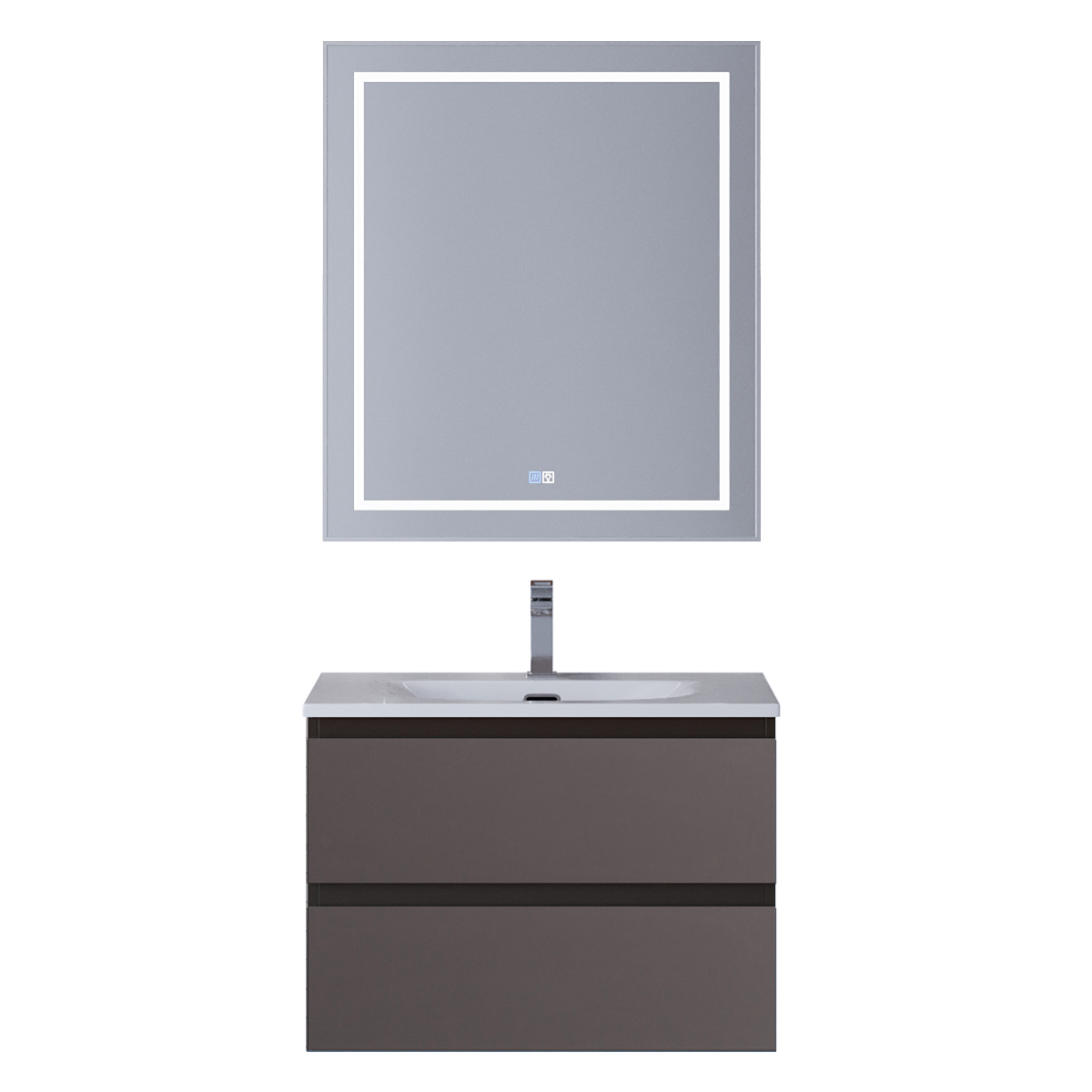 Тумба с раковиной подвесная BelBagno KRAFT-700-2C-SO-GSO Темно-Серый матовый, раковина белая BB-8099-70