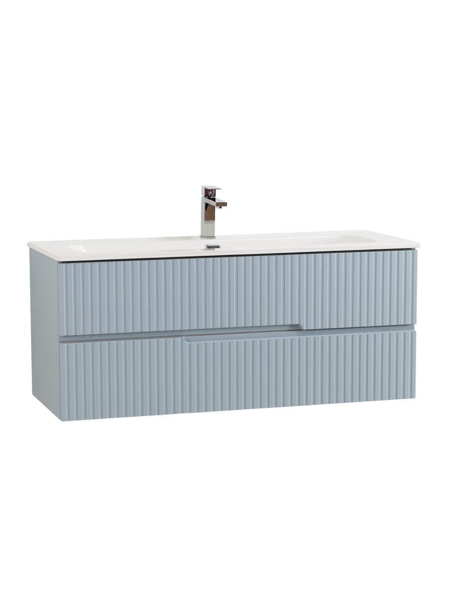 Тумба подвесная CEZARES DUET-N-1200-2C-SO-APR-P с раковиной CZR-8073-120, голубой жемчужный