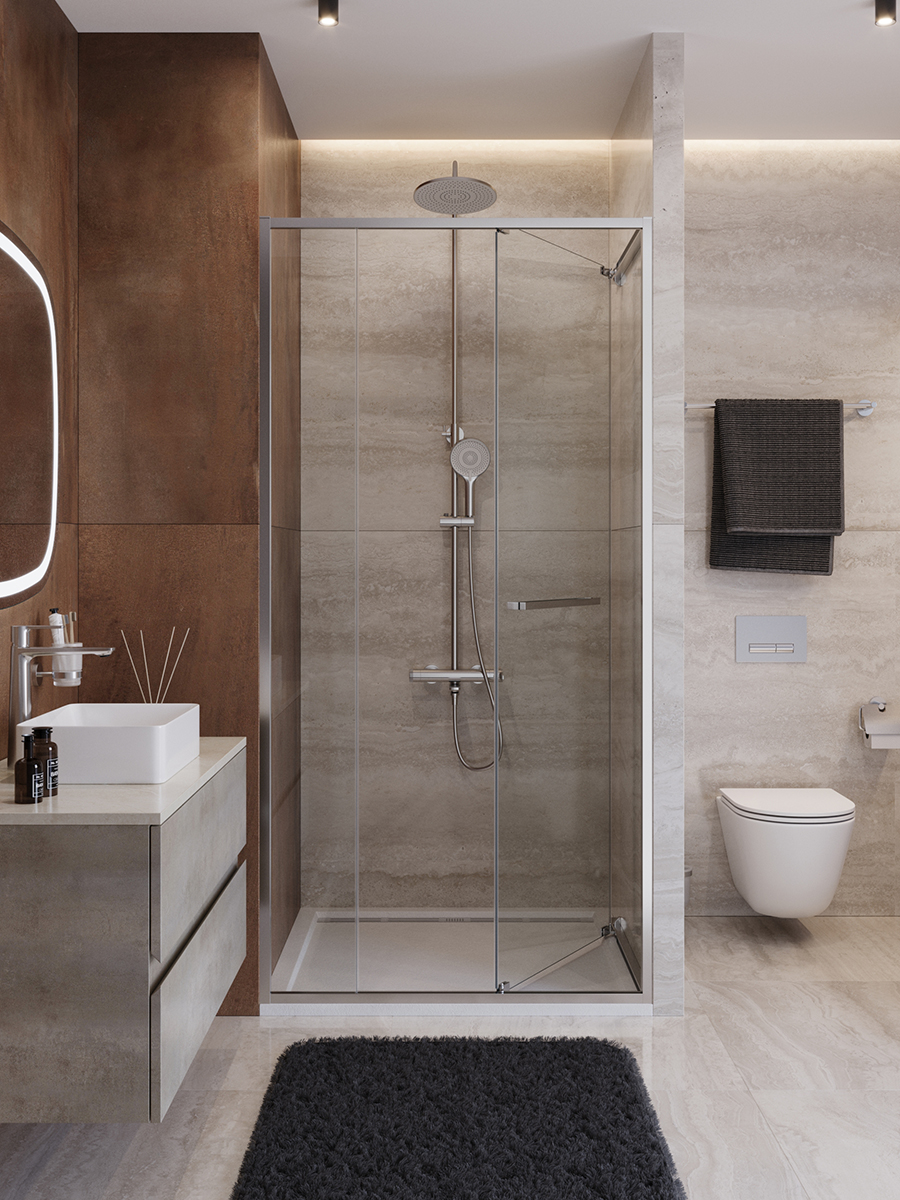 Душевая дверь Cezares LUX-B-FS-11-100-C-CR, 100х195, профиль хром, стекло прозрачное