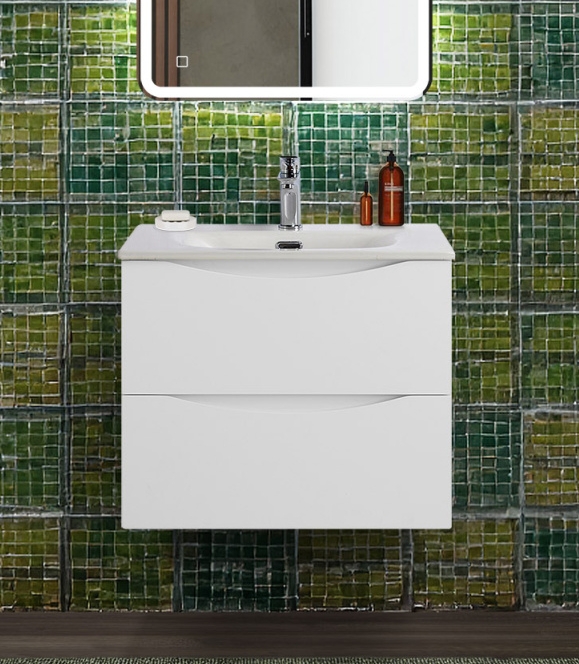 купить Тумба с раковиной подвесная BelBagno MARINO-CER-N-600-2C-SO-BO-P Bianco Opaco, раковина белая BB-8099-60 