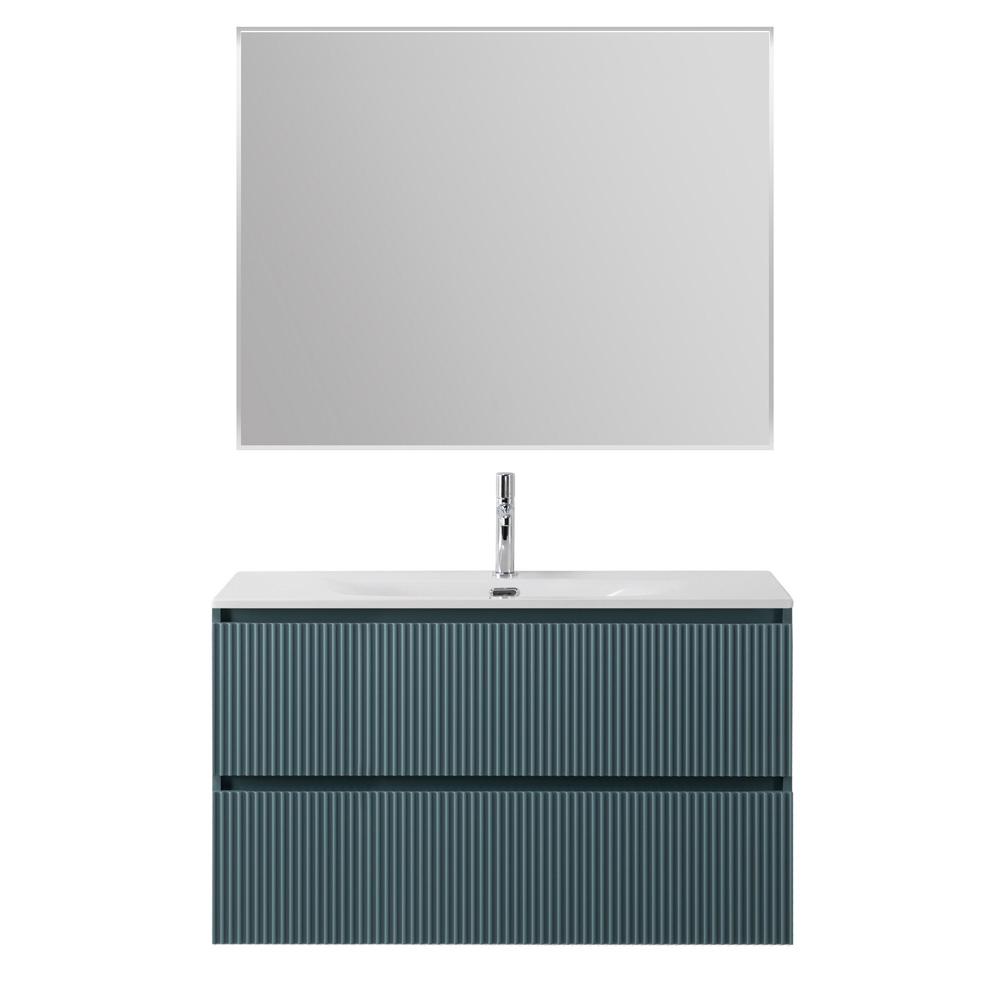 Тумба с раковиной подвесная BelBagno UNO-MINI-1000-2C-SO-AO Голубой матовый, раковина белая BB-8099-3-100