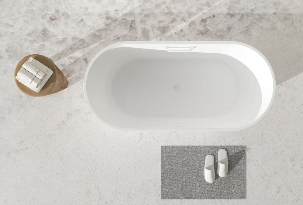 Ванна отдельностоящая CEZARES CZR-COMFORT-170-75-53-SSB-HND с ручкой, из искусственного камня