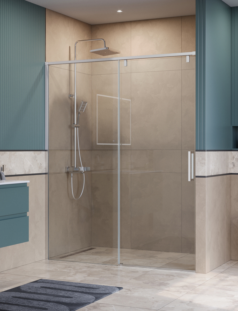 купить Душевая дверь шириной 150см BelBagno SOFT_CLOSE-1-BF-1-150-C-Cr профиль хром, стекло прозрачное 