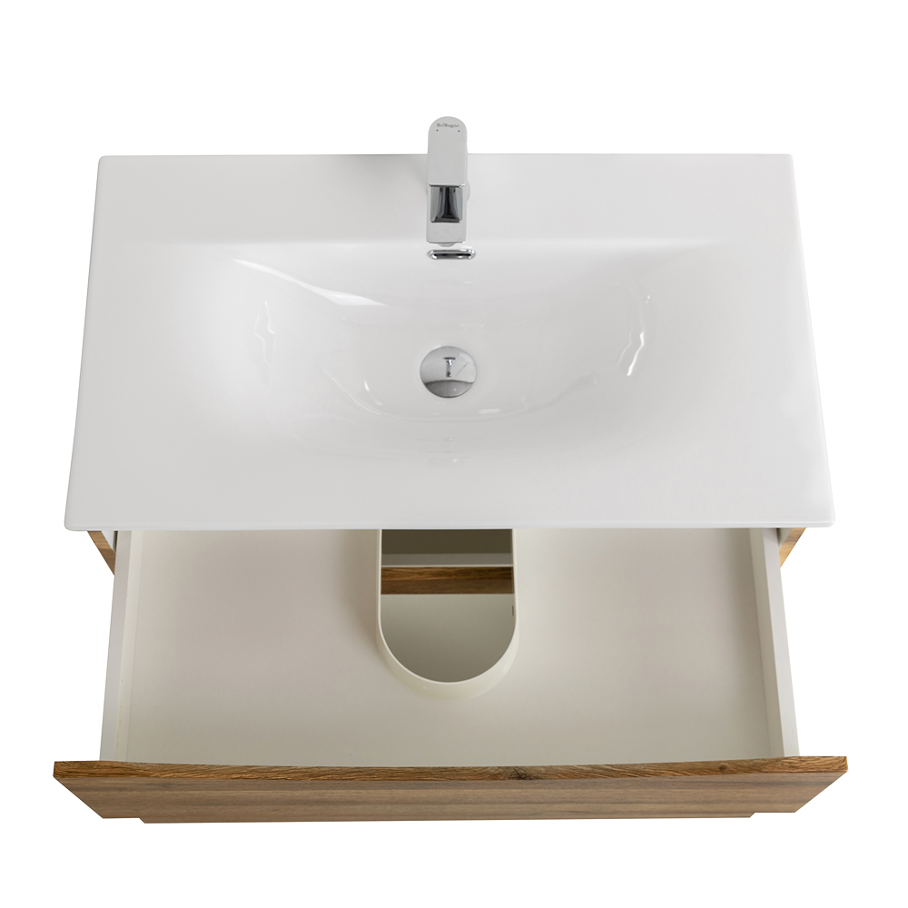 Тумба с раковиной подвесная BelBagno MARINO-CER-N-900-2C-SO-RR-P Rovere Rustico, раковина белая BB-8099-90