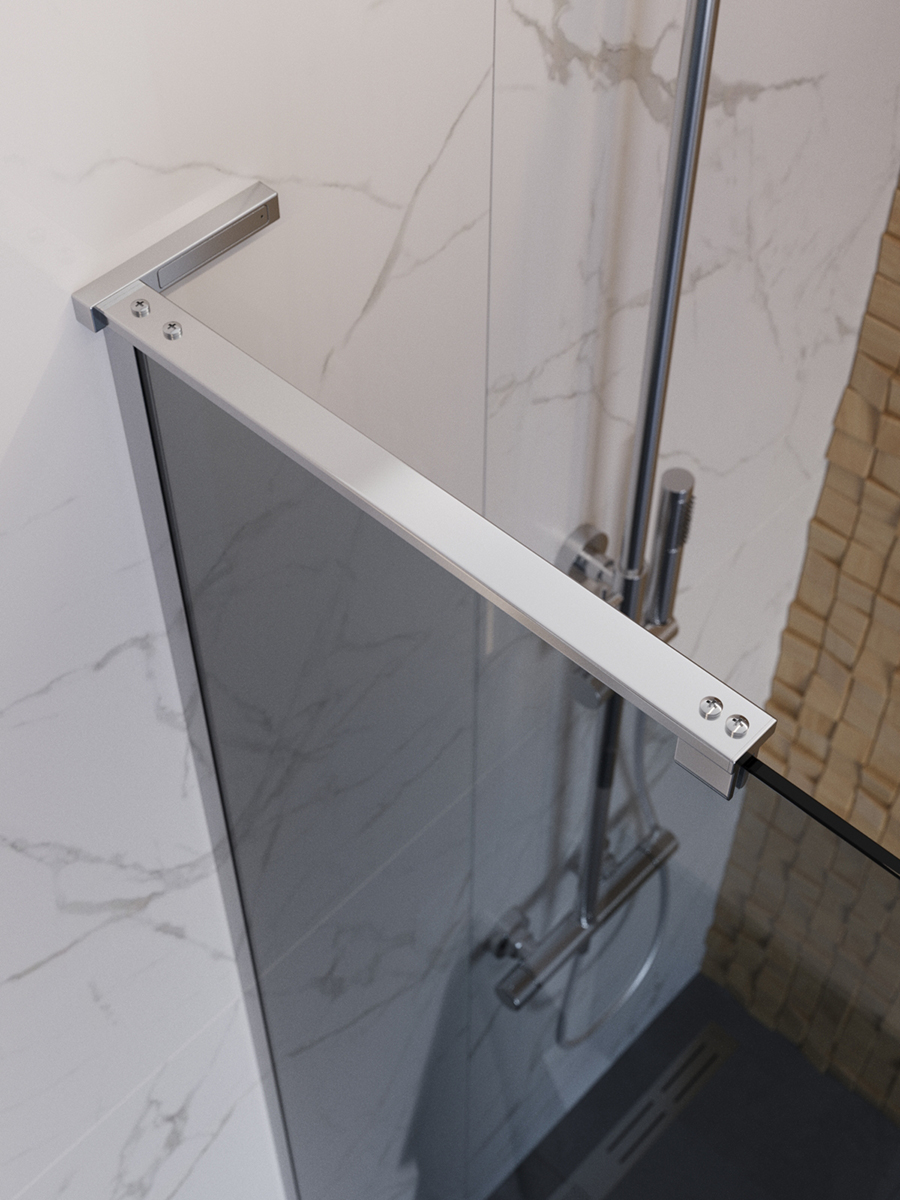 Душевая перегородка BelBagno UNO-L-1-TB-110-GR-Cr профиль хром, стекло серое