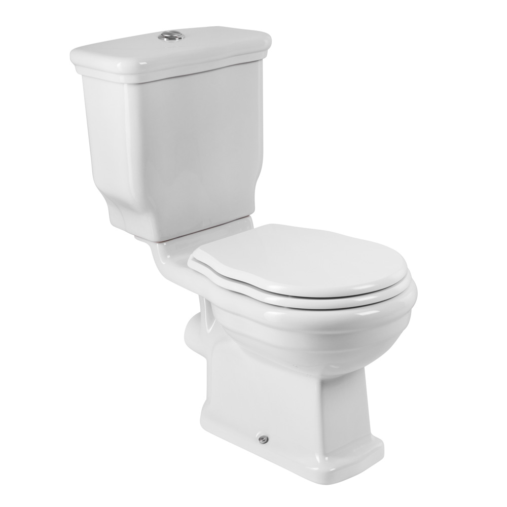 Унитаз компакт безободковый с сиденьем P-trap BelBagno BOHEME BB115CPR + BB115T