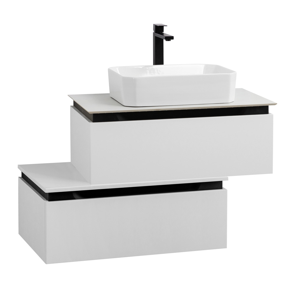 Мебель для ванной со столешницей и накладной раковиной Cezares SLIDER 80 Bianco Opaco SLIDER-800-1C-SO-BO
