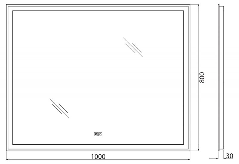 Зеркало BelBagno SPC-GRT-1000-800-LED-TCH-PHONE
