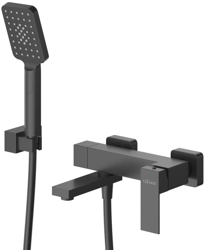 Смеситель CEZARES SLIDER-VD-NOP для ванны и душа с поворотным изливом, с ручным душем, шлангом и держателем