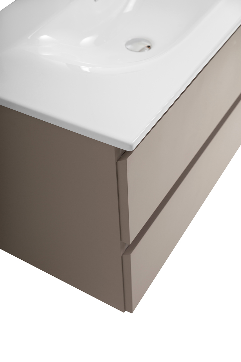 Тумба с раковиной подвесная BelBagno KRAFT-900-2C-SO-CO Бежевый матовый, раковина белая BB-8099-90