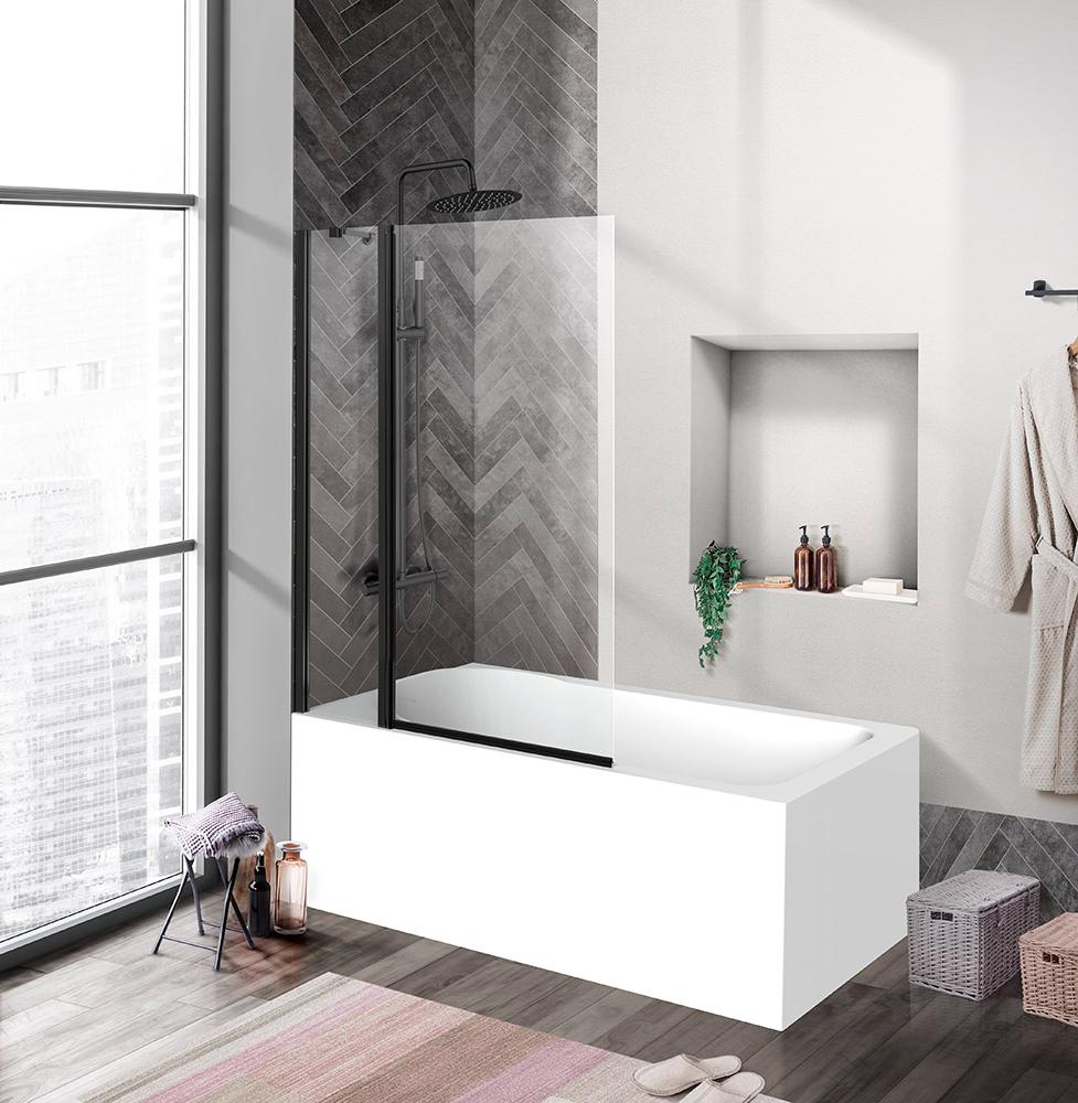 купить Шторка на ванну BelBagno UNO-V-11-100/150-C-NERO 