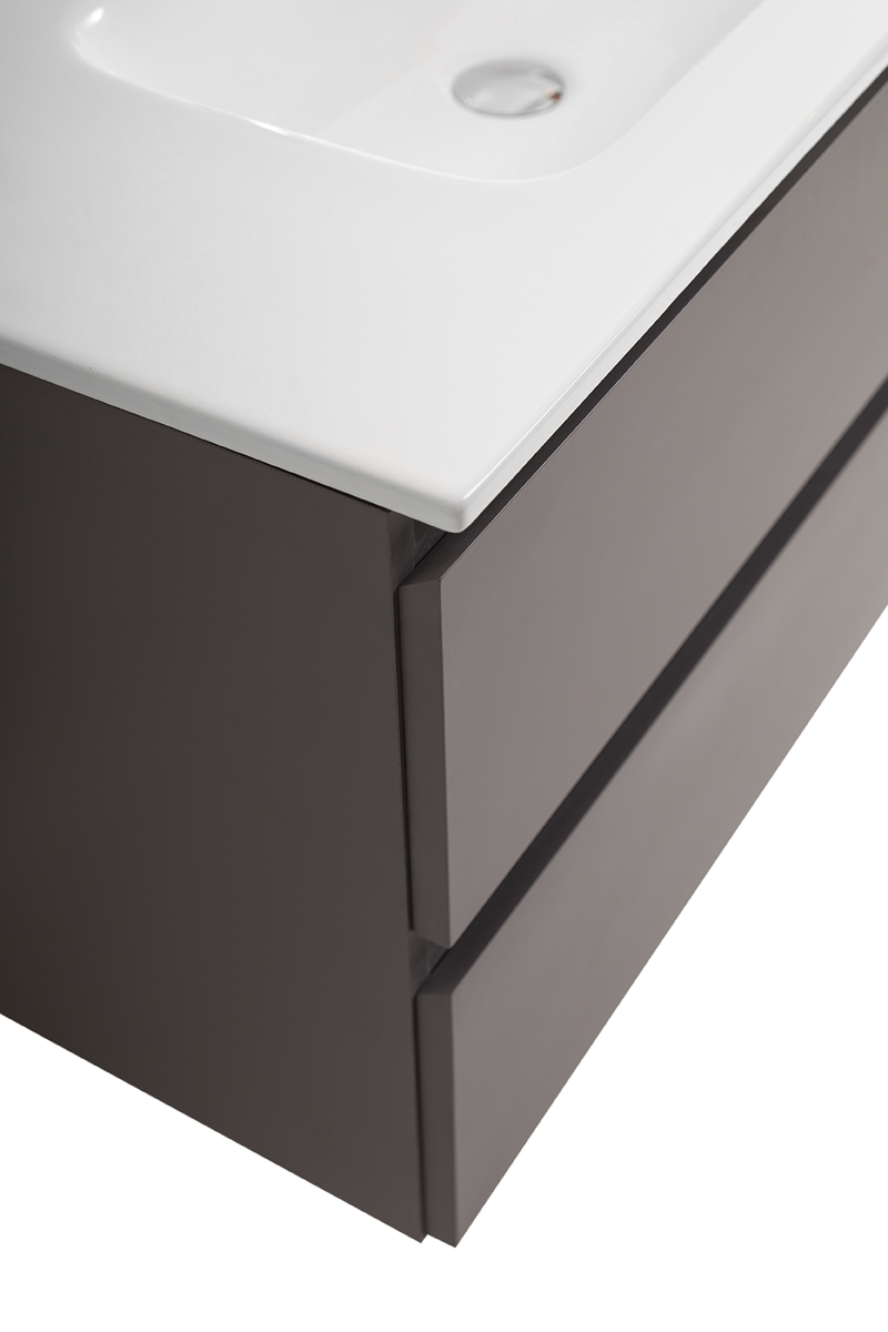 Тумба с раковиной подвесная BelBagno KRAFT-900-2C-SO-GSO Темно-Серый матовый, раковина белая BB900ETL