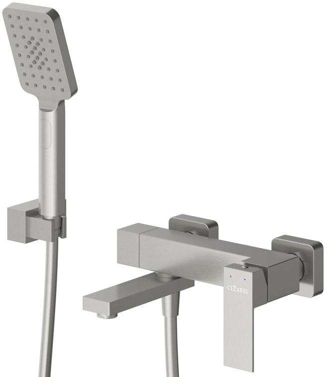 купить Смеситель CEZARES SLIDER-VD-IN для ванны и душа с поворотным изливом, с ручным душем, шлангом и держателем 