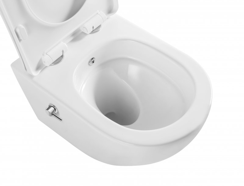 Унитаз подвесной безободковый с сиденьем и функцией биде TORNADO BelBagno MARINO-TOR BB7026CH-TOR-BS/SC