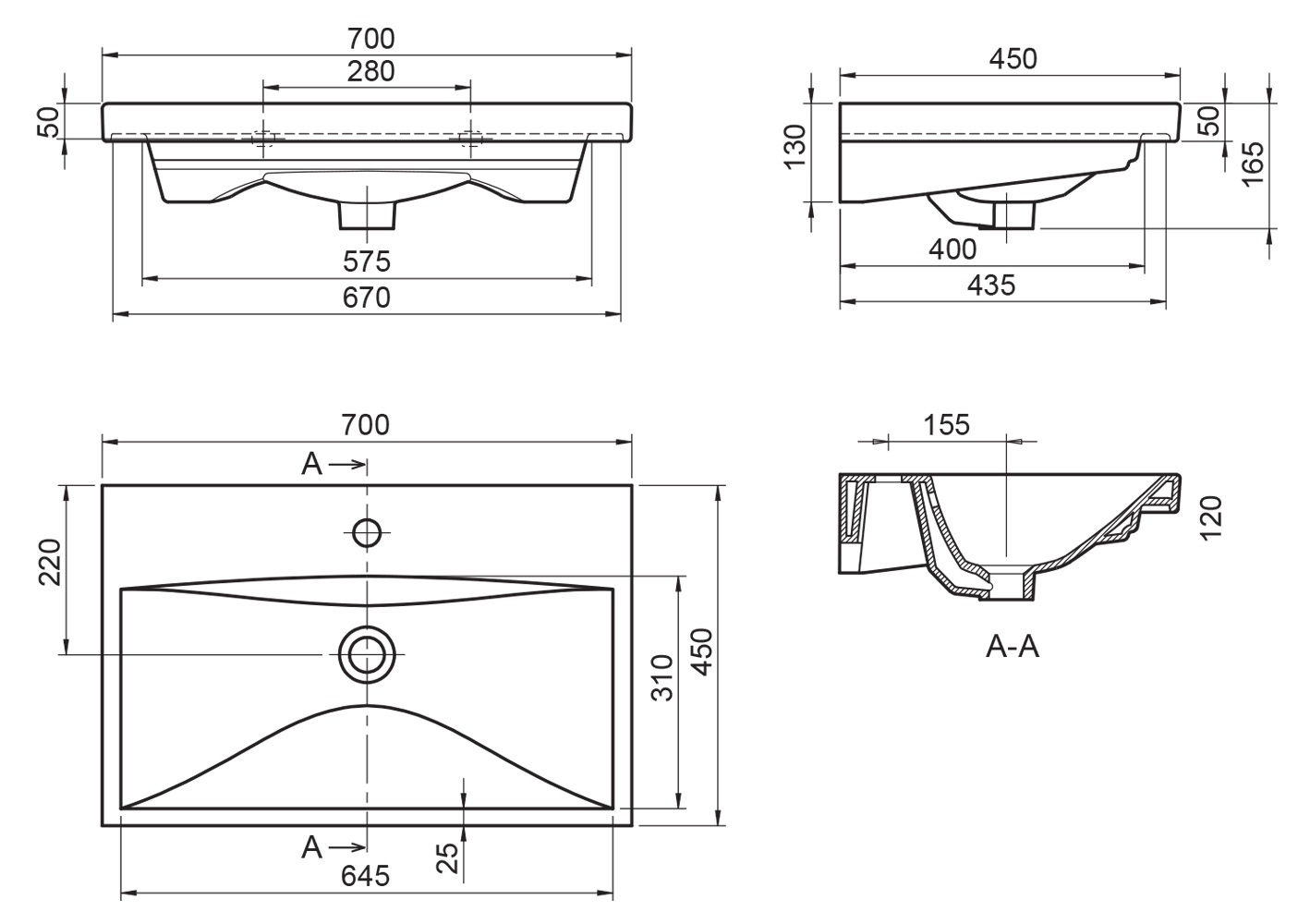 Керамическая раковина Belbagno BB-0321-70-LVB