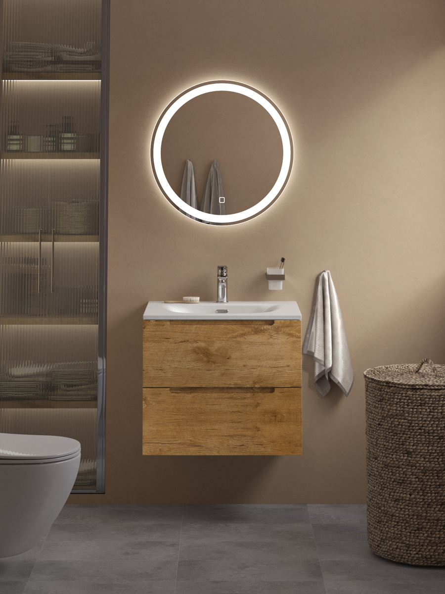Тумба подвесная с раковиной BelBagno ETNA39-600/390-2C-SO-RN-P+BB-8099-3-60
