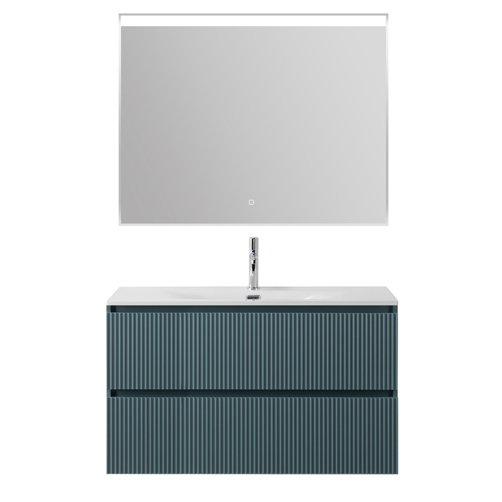 Тумба с раковиной подвесная BelBagno UNO-1000-2C-SO-AO Голубой матовый, раковина белая BB-8099-100