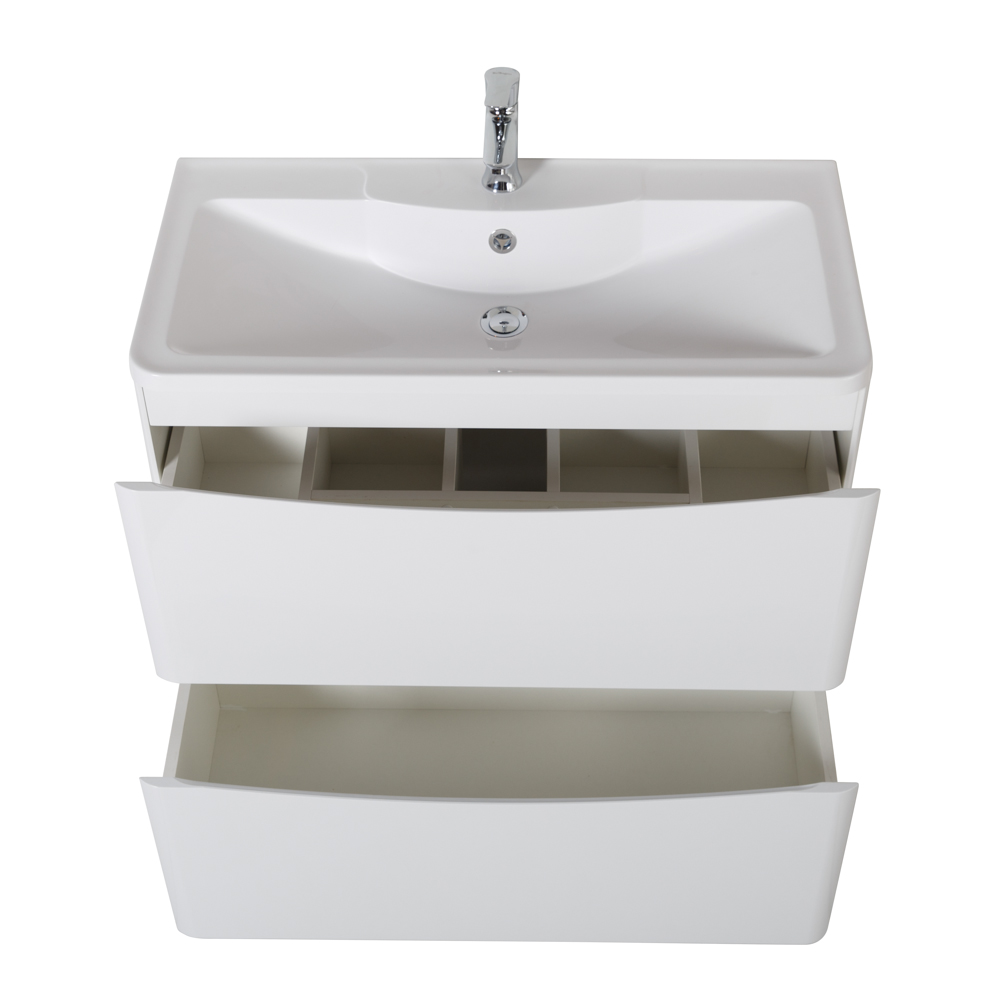 Мебель для ванной комнаты напольная BelBagno ACQUA-800-2C-PIA-BL 80см Bianco Lucido 