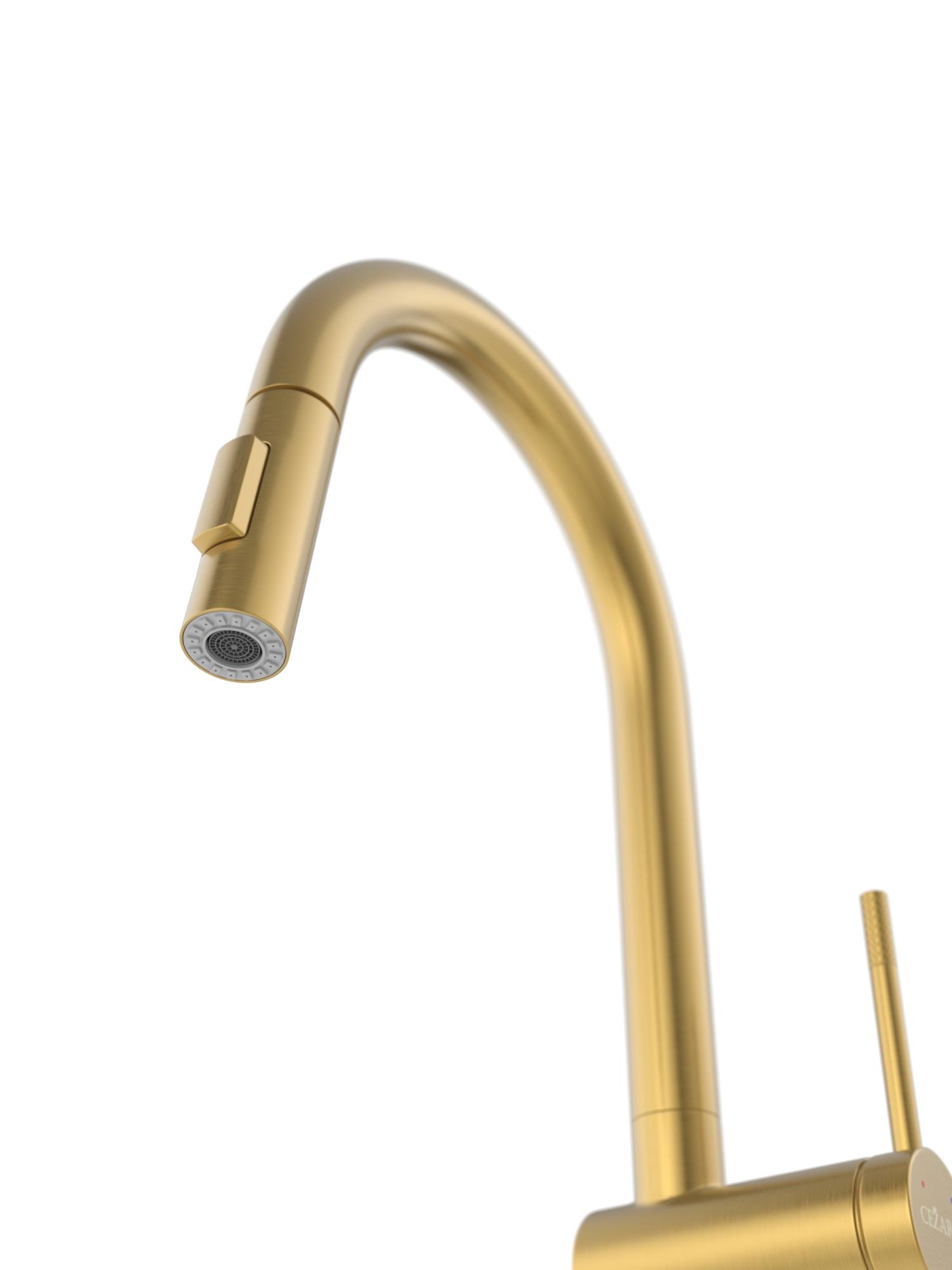 Смеситель для кухни Cezares RELAX-KIT-BORO, брашированное золото