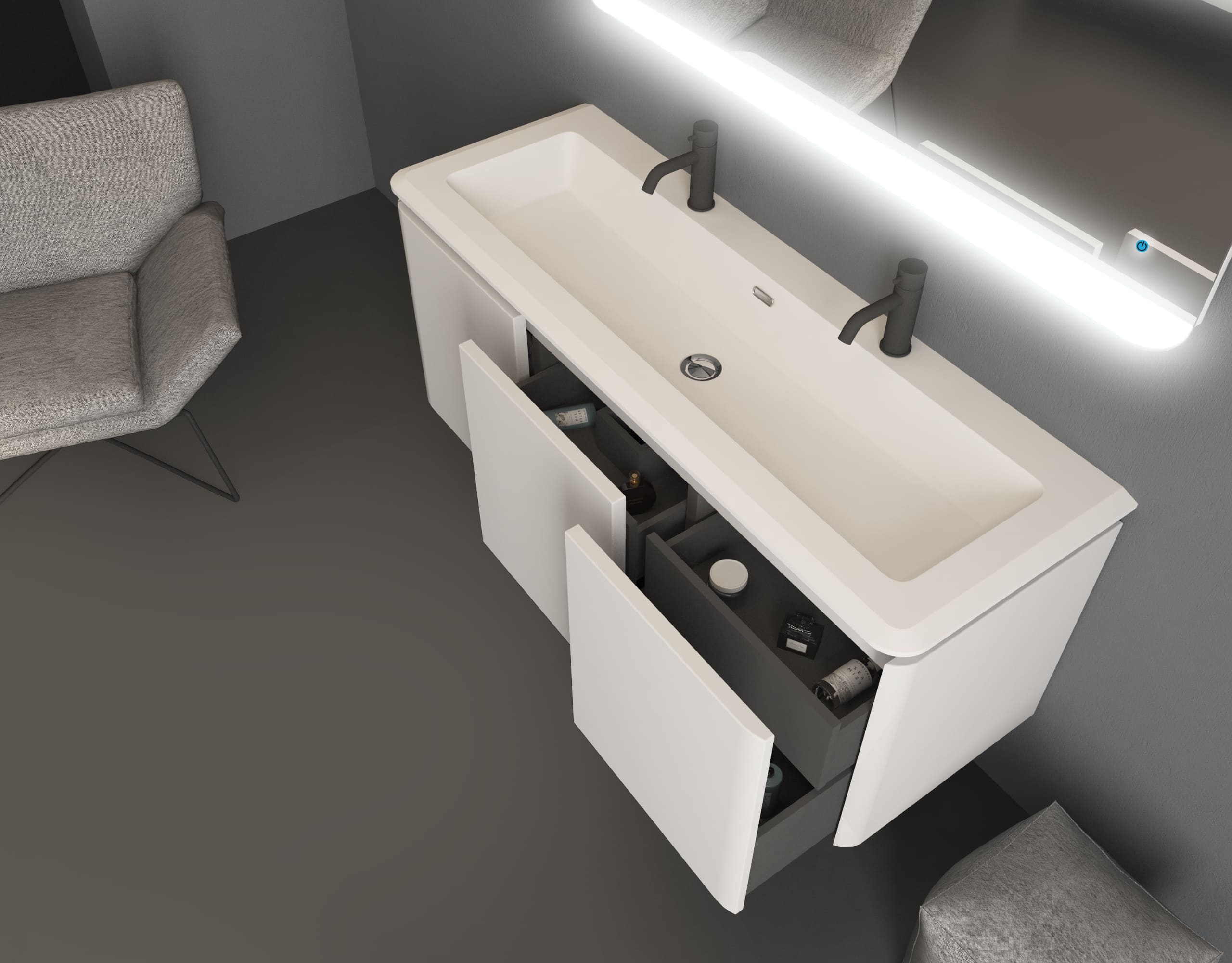 купить Мебель для ванной комнаты CEZARES STYLUS 141 см Bianco opaco 55230 + 50265 