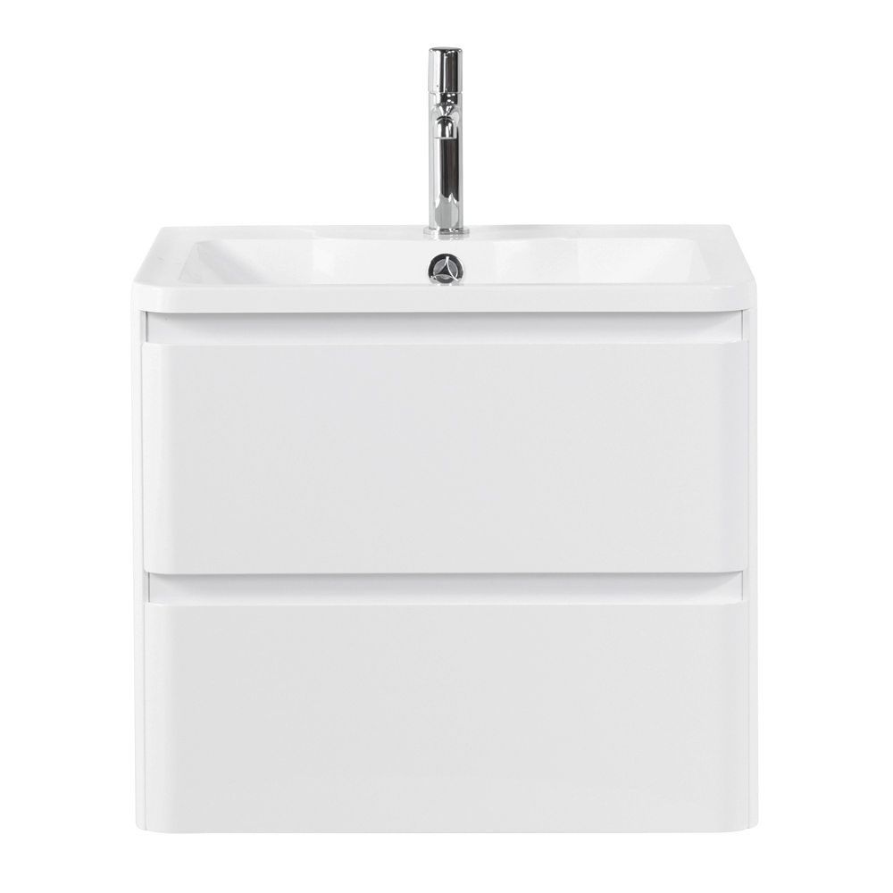 Тумба подвесная с раковиной BelBagno ALBANO-600-2C-SO-BL Bianco Lucido, раковина BB600/455-LV-MR-ALR