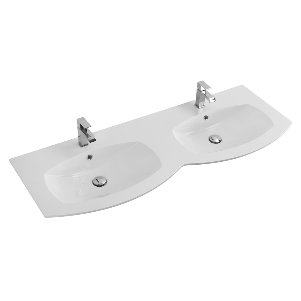 Раковина из искусственного мрамора с двумя чашами Cezares 50156 Bianco