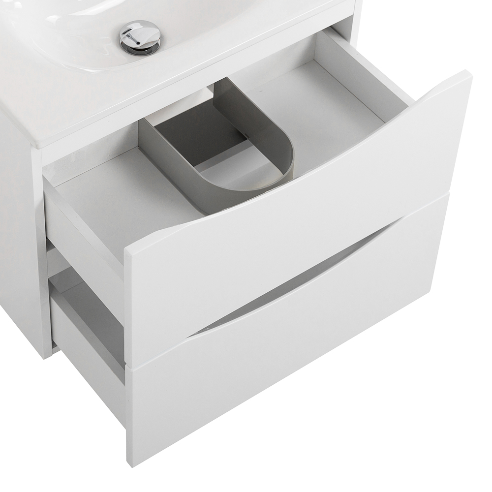 Тумба с раковиной подвесная BelBagno MARINO-CER-MINI-500-2C-SO-BL-P Bianco Lucido, раковина белая BB-8099-3-50